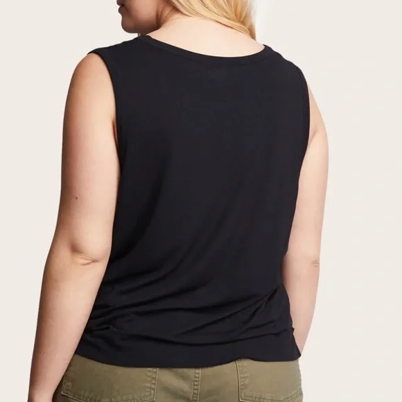 NWT ABLE Angela Drapey Tank in black - Picture 2 of 7